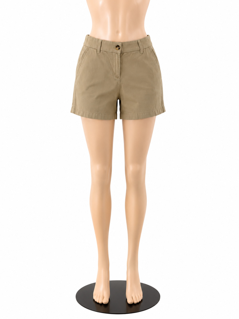 J.Crew Classic Chino Shorts Khaki Cotton Mid Rise Size 2